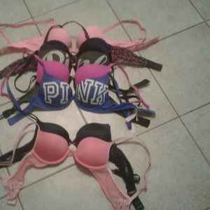5 Victoria Secret/ Pink & 2 Aerie used bras